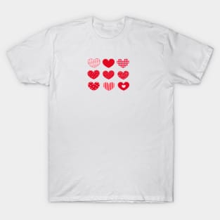 Red hearts Happy Valentine's day T-Shirt